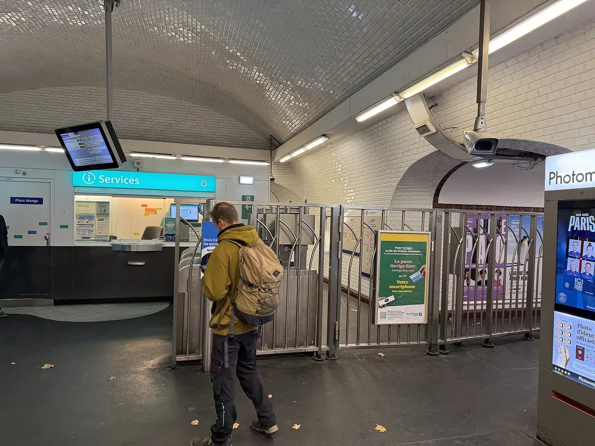Place Monge metro station in Paris, on Line 7